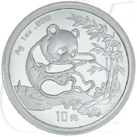 China Panda 1994 BU 10 Yuan Silber Variante 1 min. Kratzer
