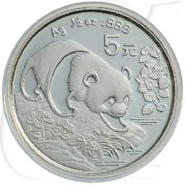 China Panda 1994 BU 5 Yuan 15,55g (1/2oz) Silber
