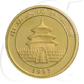 China Panda 1997 5 Yuan Gold 1/20 oz st