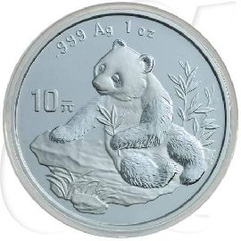 China 10 Yuan 1998 BU Panda 31,10g (1oz) Silber fein Variante 1 Münzen-Bildseite