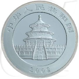 China Panda 2002 BU 10 Yuan Silber