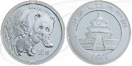 China Panda 2004 BU 10 Yuan 31,10g (1oz) Silber fein Münze Vorderseite und Rückseite zusammen