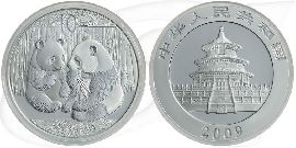 China 10 Yuan 2009 BU Panda 31,10g (1oz) Silber fein Münze Vorderseite und Rückseite zusammen