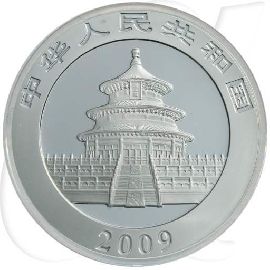China Panda 2009 BU 10 Yuan Silberteilvergoldet