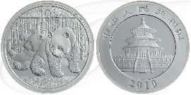 China 10 Yuan 2010 BU Panda 31,10g (1oz) Silber fein Münze Vorderseite und Rückseite zusammen