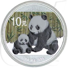 China Panda 2012 BU 10 Yuan Silber Farbe