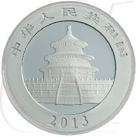 China Panda 2013 BU 10 Yuan Silber Farbe