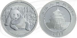 China 10 Yuan 2015 BU Panda 31,10g (1oz) Silber fein Münze Vorderseite und Rückseite zusammen