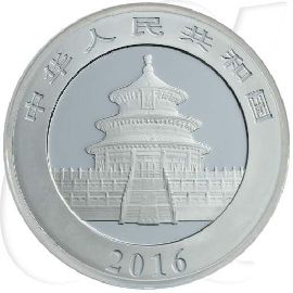 China Panda 2016 BU 10 Yuan 30,00 gr Silber