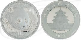 China 10 Yuan 2018 BU Panda 31,10g (1oz) Silber fein Münze Vorderseite und Rückseite zusammen
