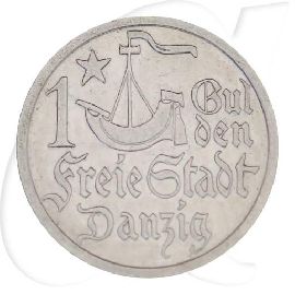 Danzig 1 Gulden 1923 ss Kogge