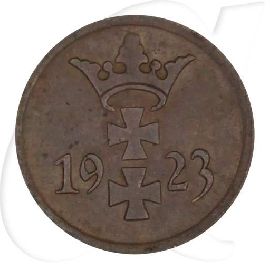 Danzig 1 Pfennig 1923 ss Wappen