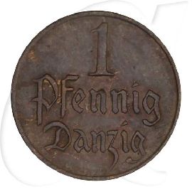 Danzig 1 Pfennig 1923 ss Wappen