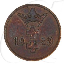 Danzig 1 Pfennig 1929 ss-vz Wappen