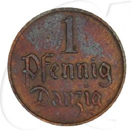 Danzig 1 Pfennig 1929 ss-vz Wappen