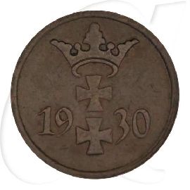 Danzig 1 Pfennig 1930 ss-vz Wappen