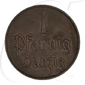 Danzig 1 Pfennig 1930 ss-vz Wappen