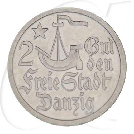 Danzig 2 Gulden 1923 vz Kogge