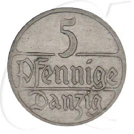 Danzig 5 Pfennig 1923 ss Wappen