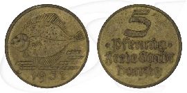 Danzig 5 Pfennig 1932 ss Flunder