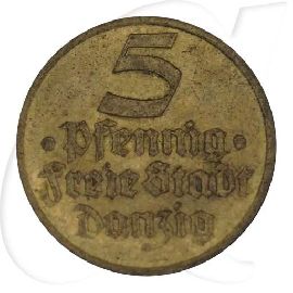 Danzig 5 Pfennig 1932 ss Flunder