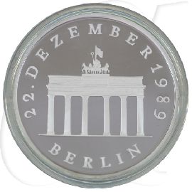 DDR 20 Mark 1990 A Brandenburger Tor Silber PP