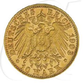 Deutschland Bayern 10 Mark Gold 1903 ss-vz Otto