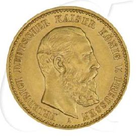 Deutschland Preussen 10 Mark Gold 1888 vz Friedrich III.
