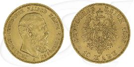 Deutschland Preussen 10 Mark Gold 1888 vz Friedrich III.