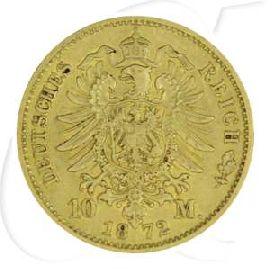 Deutschland Preussen 10 Mark Gold 1872 C ss Wilhelm I.