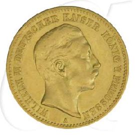 Deutschland Preussen 10 Mark Gold 1893 ss Wilhelm II.