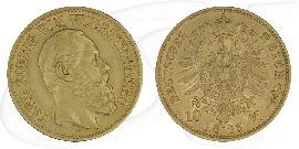 Kaiserreich 10 Mark Gold Württemberg Karl 1873 F ss