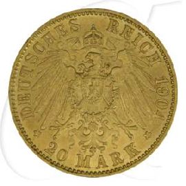 Deutschland Anhalt 20 Mark Gold 1904 vz+ Friedrich II.