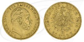 Deutschland Preussen 20 Mark Gold 1874 B ss Wilhelm I.
