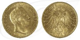 Deutschland Preussen 20 Mark Gold 1905 A vz+ Wilhelm II.
