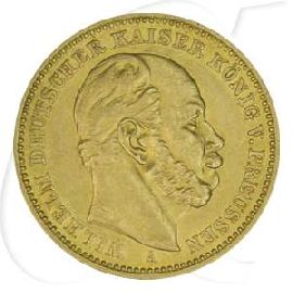 Deutschland Preussen 20 Mark Gold 1883 A vz Wilhelm I.