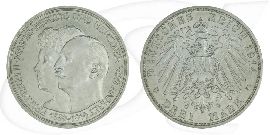Deutschland Anhalt 3 Mark 1914 vz-st Silberhochzeit