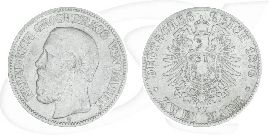 Deutschland Baden 2 Mark 1876 s-ss Friedrich I.