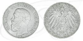 Deutschland Baden 2 Mark 1899 ss Friedrich I. Münze Vorderseite und Rückseite zusammen