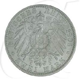 Deutschland Baden 2 Mark 1906 vz Goldene Hochzeit