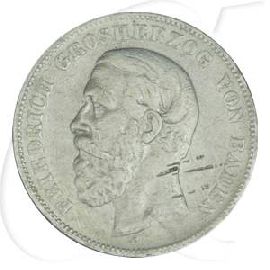 Deutschland Baden 5 Mark 1875 fast ss Friedrich I.
