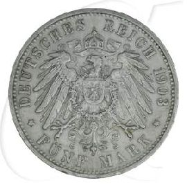 Deutschland Baden 5 Mark 1903 ss Friedrich I.
