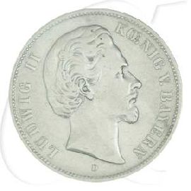 5 Mark Bayern 1876 ss Kaiserreich Deutschland Bildseite