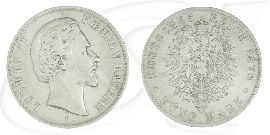 5 Mark Bayern 1876 ss Kaiserreich Deutschland Bildseite und Wertseite zusammen