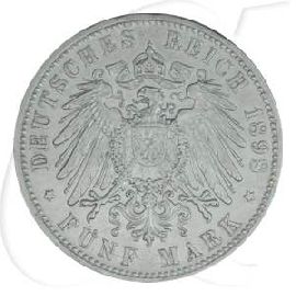 Deutschland Bayern 5 Mark 1898 ss-vz Otto