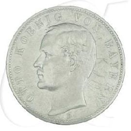 Deutschland Bayern 5 Mark 1899 ss Otto