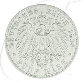 Deutschland Bayern 5 Mark 1904 ss Otto
