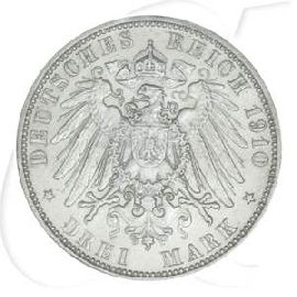 Deutschland Hamburg 3 Mark 1910 ss Wappen
