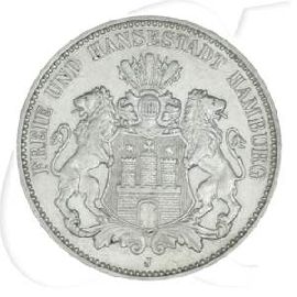 Deutschland Hamburg 3 Mark 1911 ss Wappen