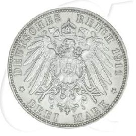 Deutschland Hamburg 3 Mark 1911 ss-vz Wappen